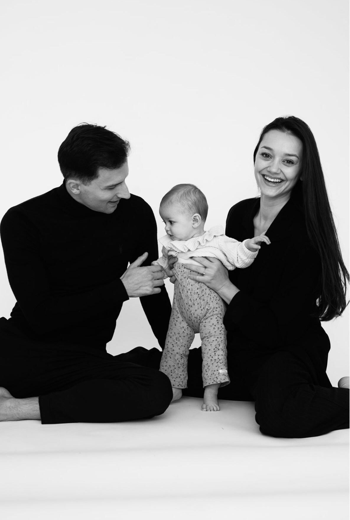 With his wife Nancy and their daughter Mila